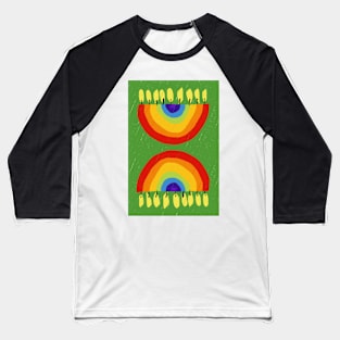 Rainbow Chanukiah Green Print Baseball T-Shirt